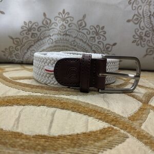 NWOT La Boucle L'Originale Mono Belt Leather Lisbon White 41.5” X 1.25" *READ*